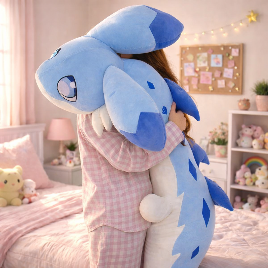 Sofi the Long Kawaii Baby Blue Hybrid Dragon Plushie