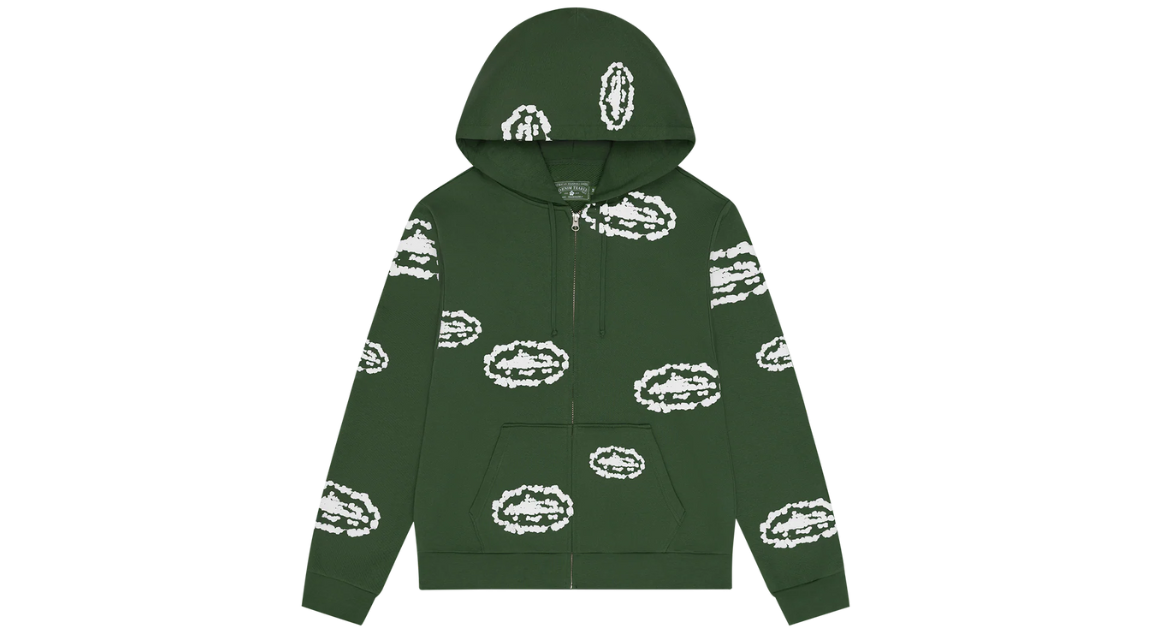 Corteiz x Denim Tears Island Wreath Zip Hoodie Green