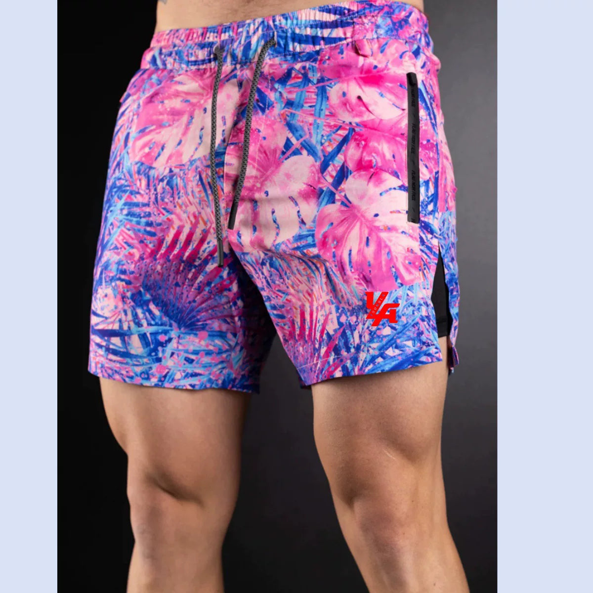 Youngla Summer Men's Sports Shorts Summer Outdoor Beach Shorts Knee High Running Speed Dry Fitness Shorts