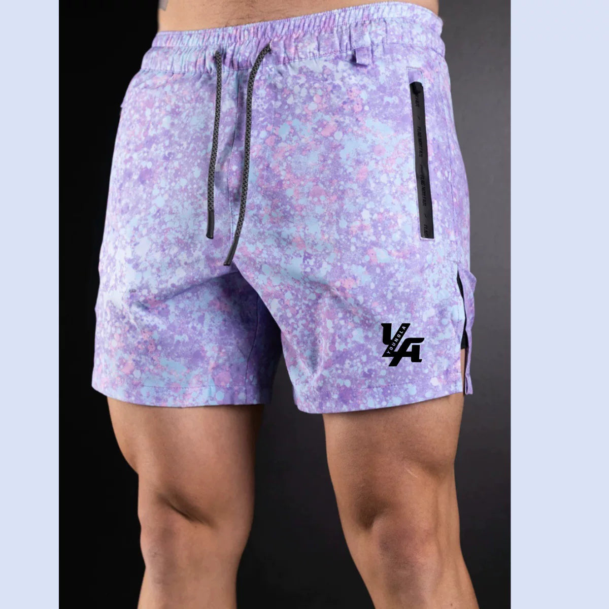 Youngla Summer Men's Sports Shorts Summer Outdoor Beach Shorts Knee High Running Speed Dry Fitness Shorts