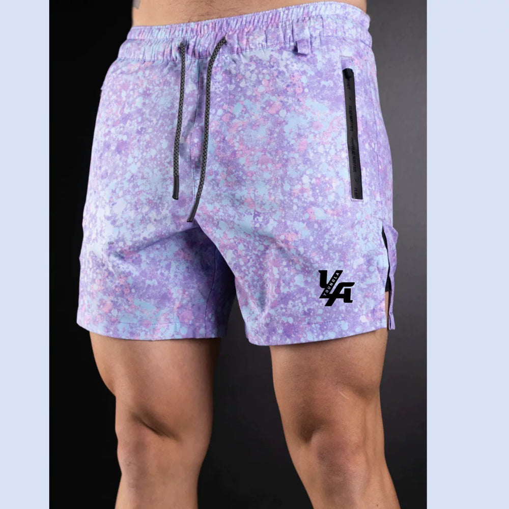 Youngla Summer Men's Sports Shorts Summer Outdoor Beach Shorts Knee High Running Speed Dry Fitness Shorts
