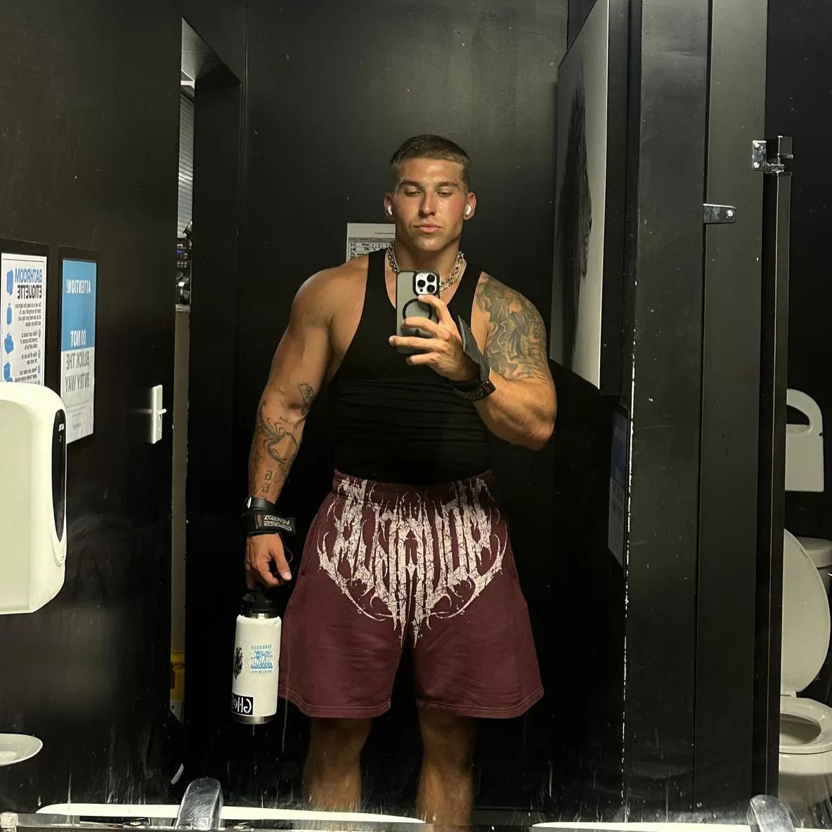 YONGLA trendy men's printed sports and fitness shorts, summer casual trendy basketball and running five quarter pants