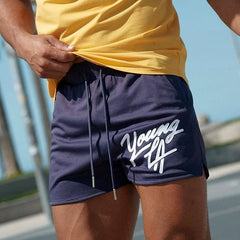 Youngla quarter shorts men's summer quick drying mesh casual sports pants running squat basketball fitness pants