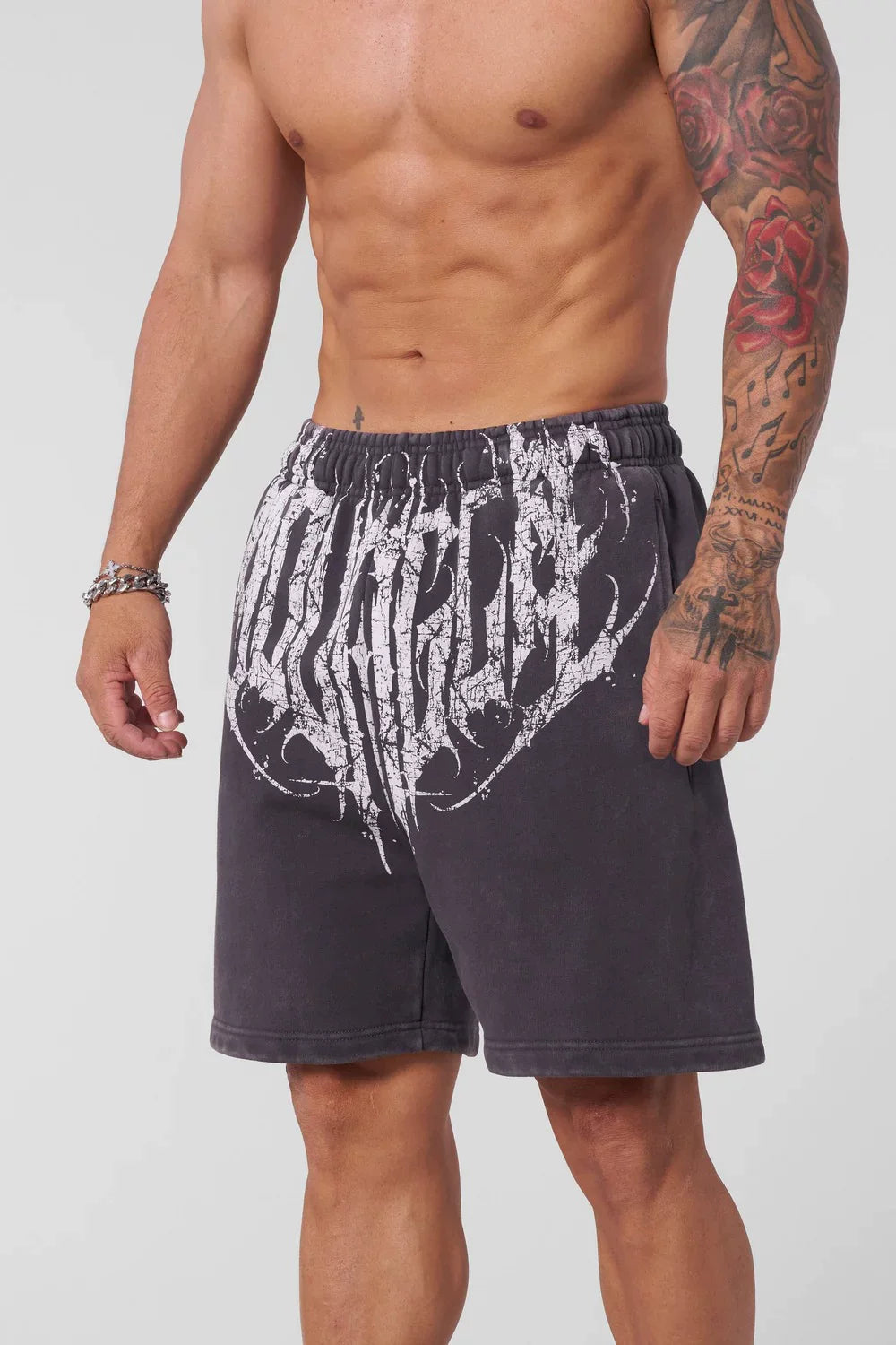 YONGLA trendy men's printed sports and fitness shorts, summer casual trendy basketball and running five quarter pants