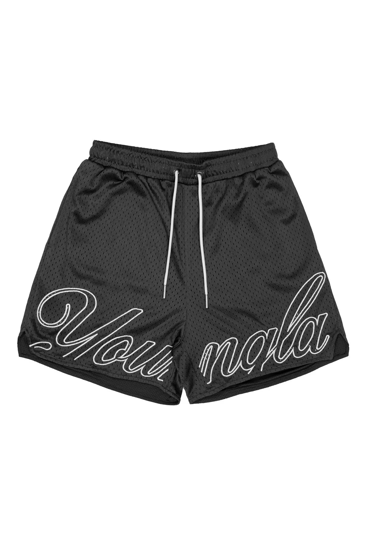 YOUNG LA Mesh Summer Shorts Men's Sports Fitness Leisure Beach Shorts Outdoor Running Training Quarters