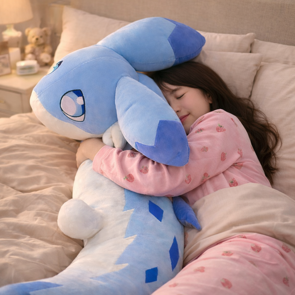 Sofi the Long Kawaii Baby Blue Hybrid Dragon Plushie