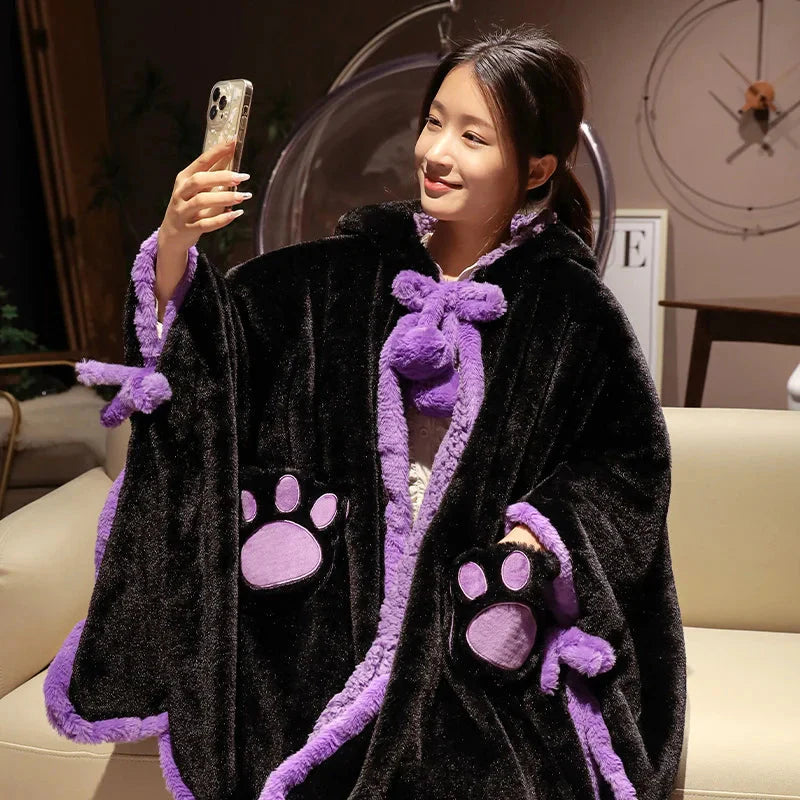 Fluffy Capybara Cloak Hooded Blanket Cape