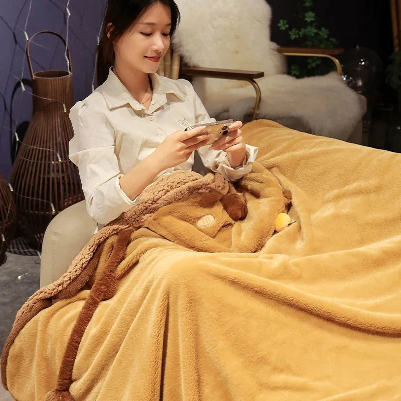 Fluffy Capybara Cloak Hooded Blanket Cape