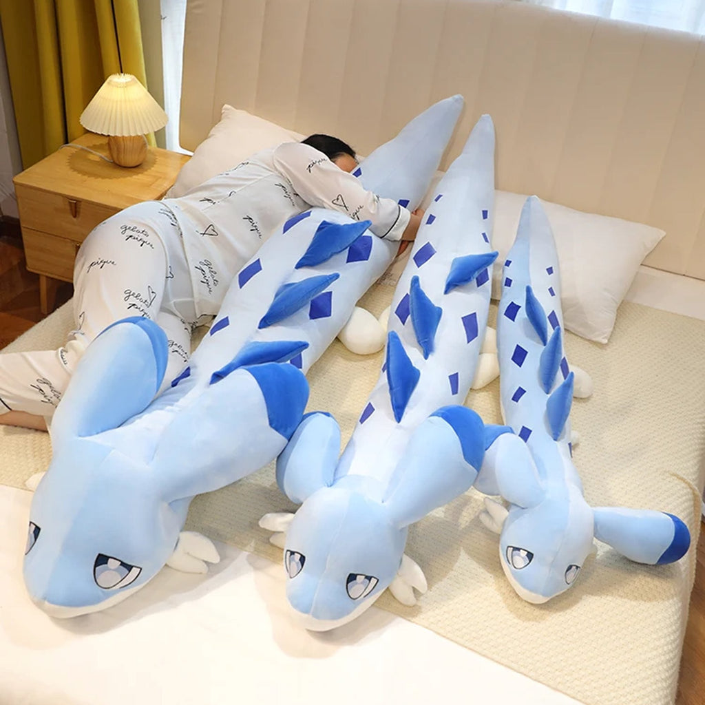 Sofi the Long Kawaii Baby Blue Hybrid Dragon Plushie